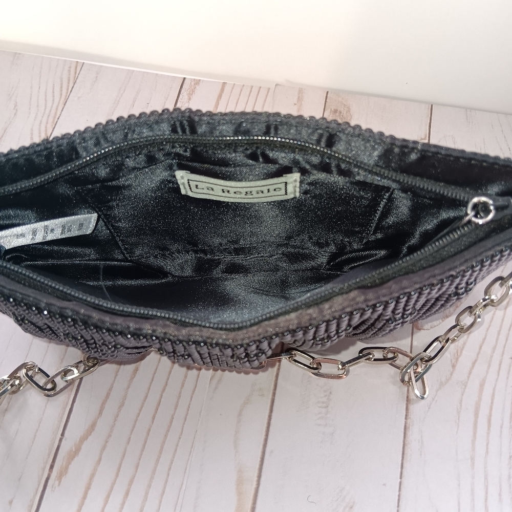 La Regale Mesh Evening Party Small Purse Chain Link Strap - Picture 4 of 15